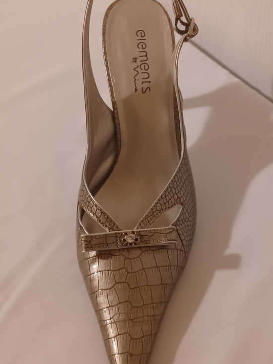 Elements by Nina Shoes - Elements by Nina Taupe Croc-Embossed Slingback Pump